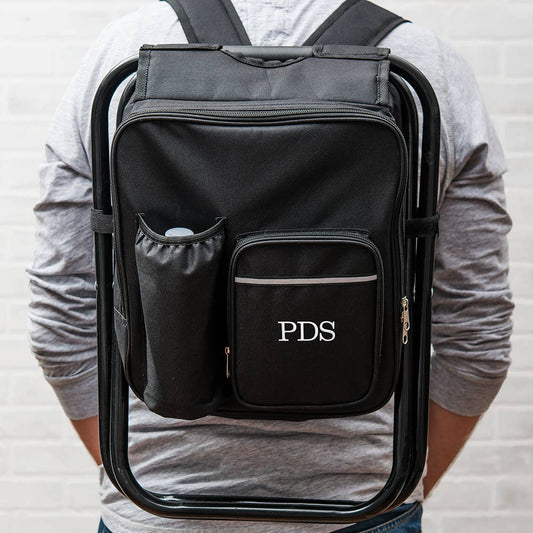 Black Folding Cooler Chair Backpack