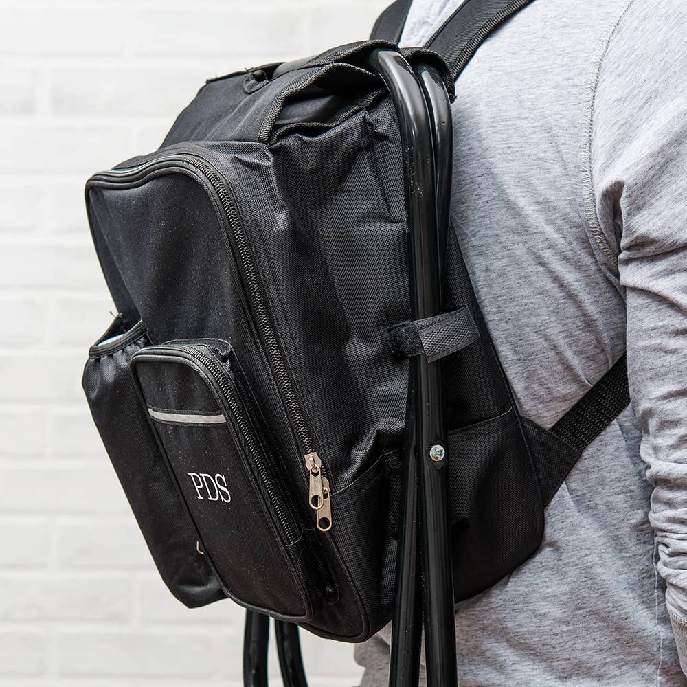 Black Folding Cooler Chair Backpack