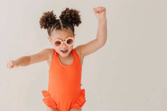 Salty Orange Ruffle Swimsuit