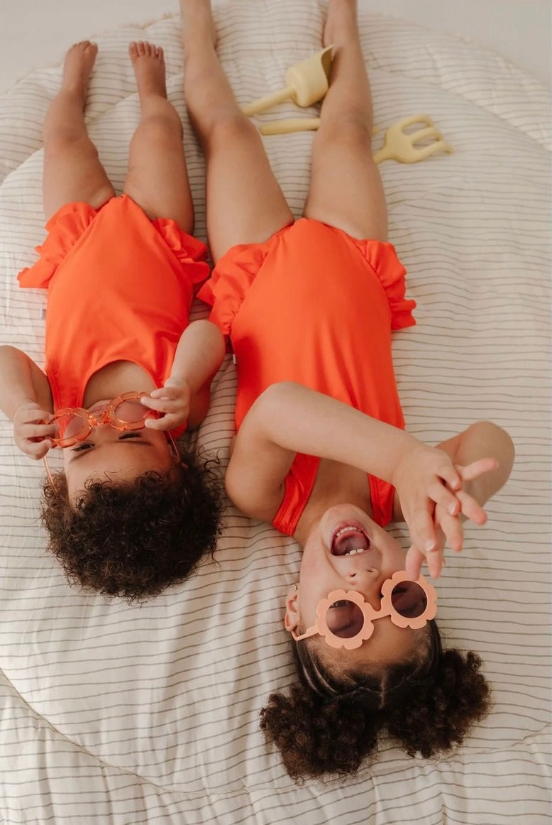 Salty Orange Ruffle Swimsuit