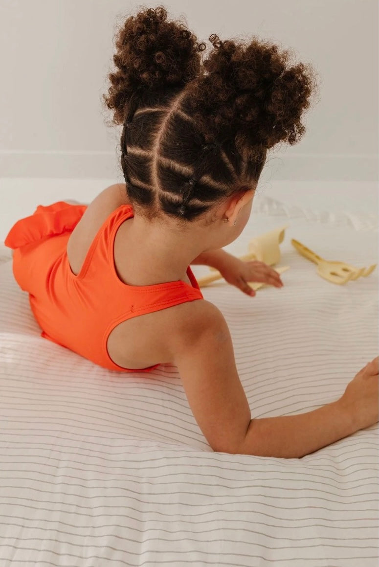 Salty Orange Ruffle Swimsuit