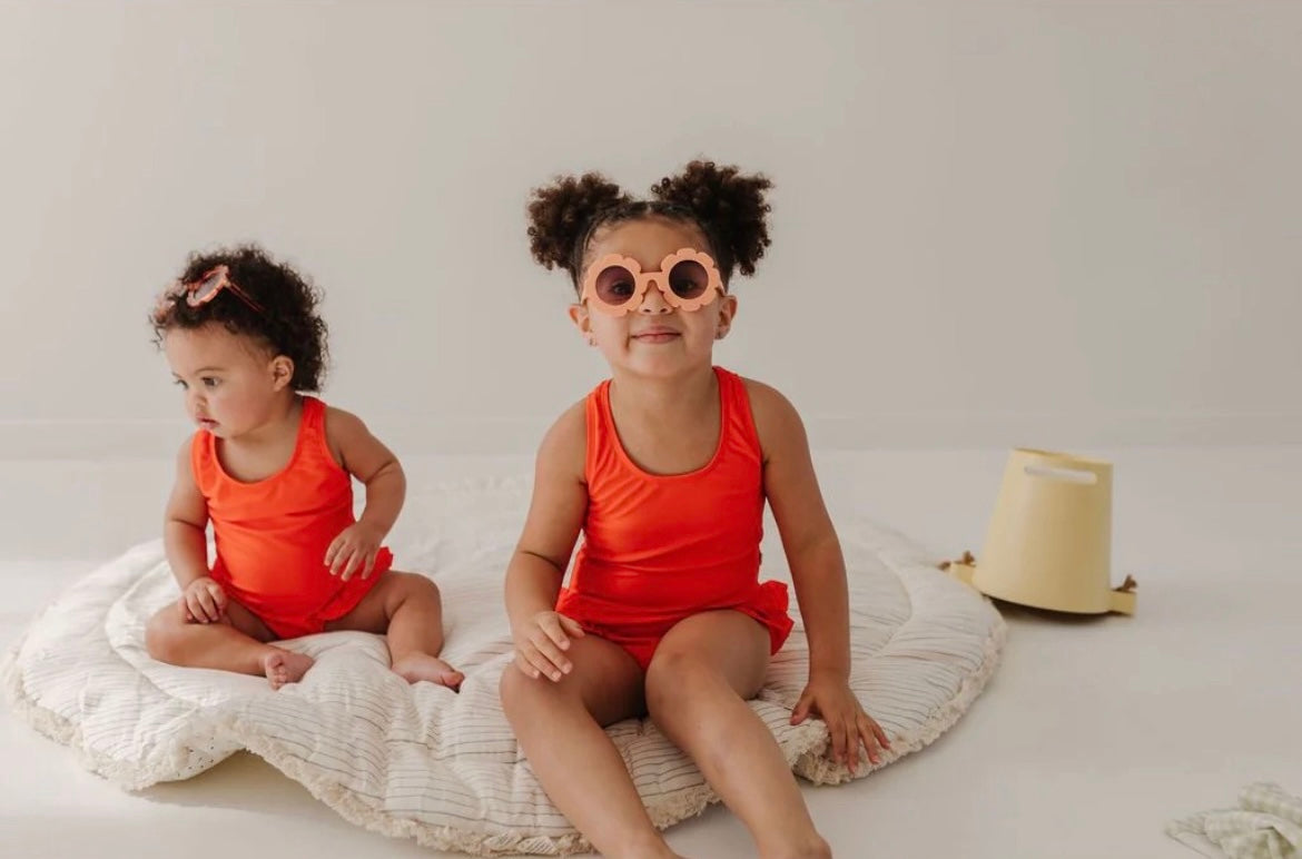 Salty Orange Ruffle Swimsuit