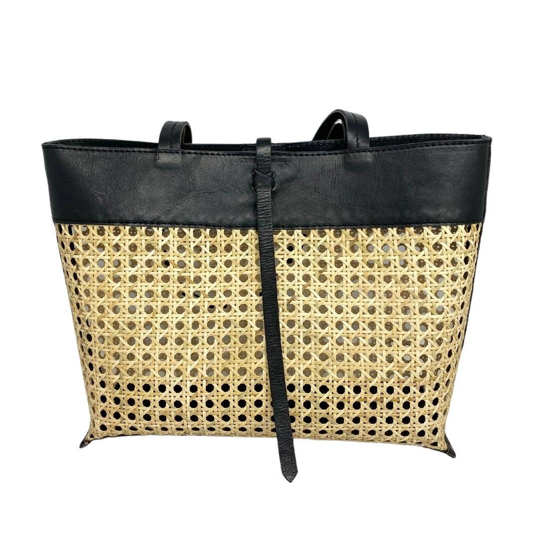 Madeline Cane and Leather Tote