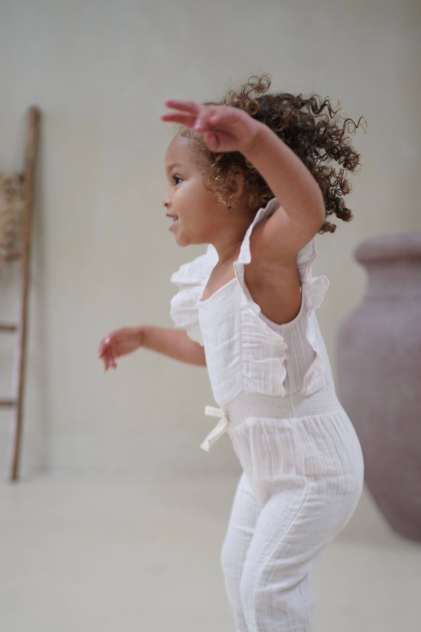 Rylen | Organic Muslin Petit Romper | Seashell