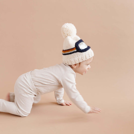 Silver Ski Goggles Beanie