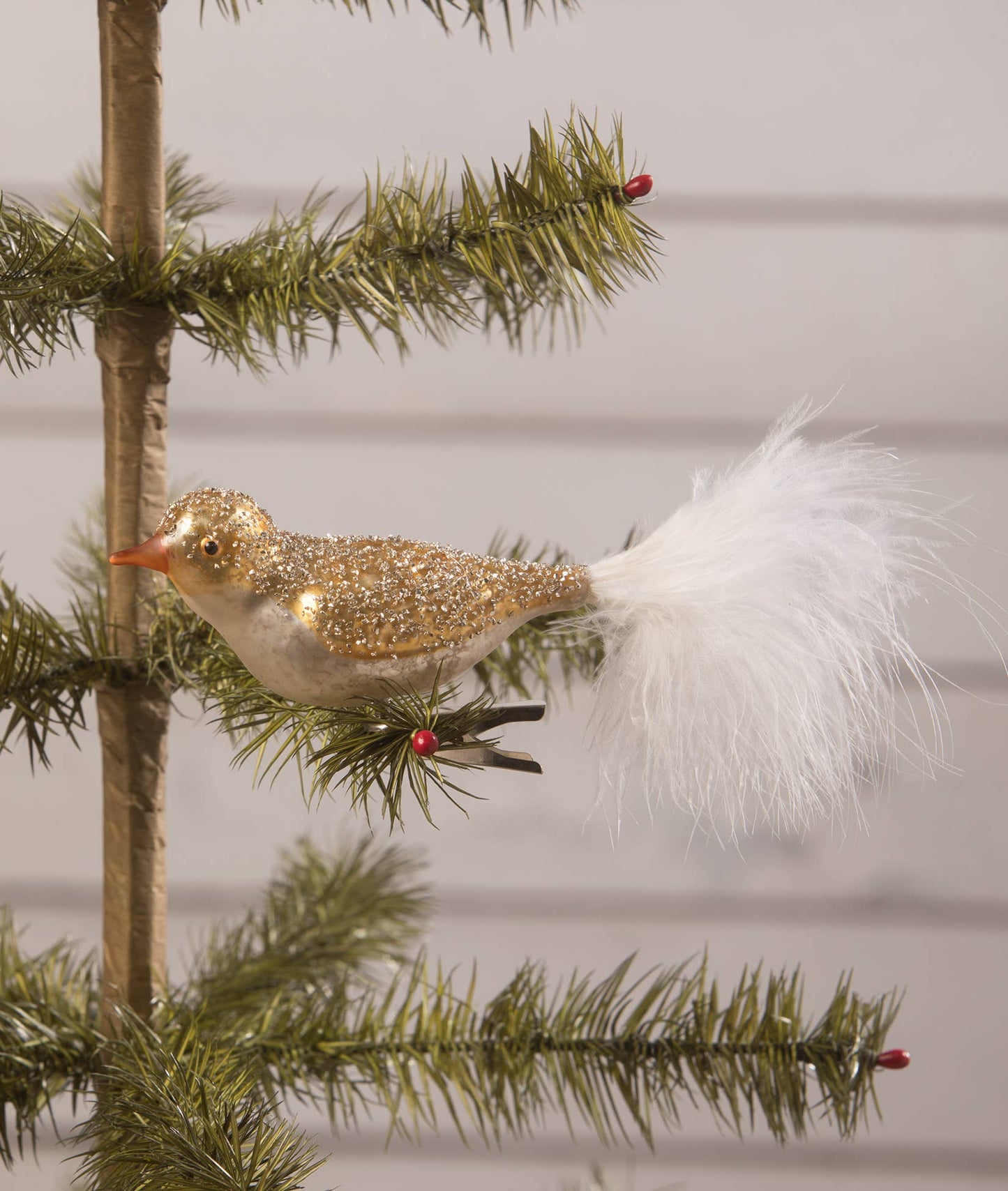 Sparkle Gold Bird Clip Ornament