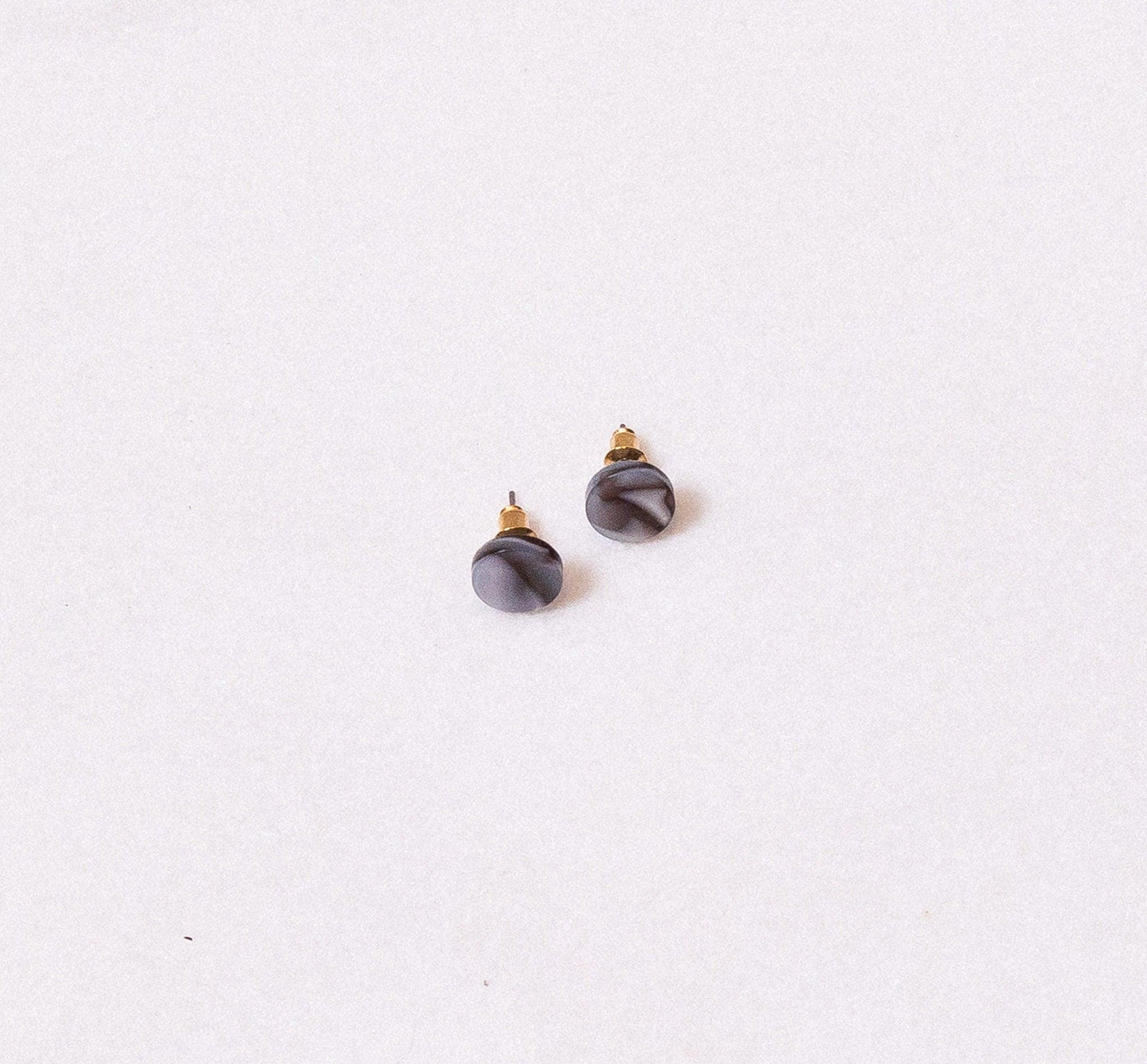 Gray Tortoise Stud Earrings - Cooper Lucy