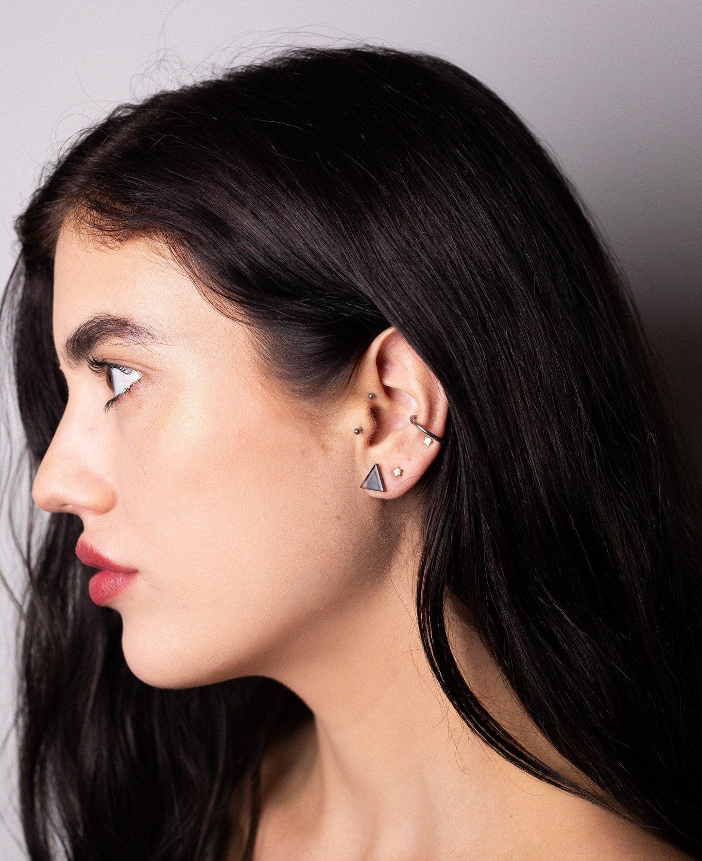 Classic Tortoise Triangle Stud Earrings - Cooper Lucy