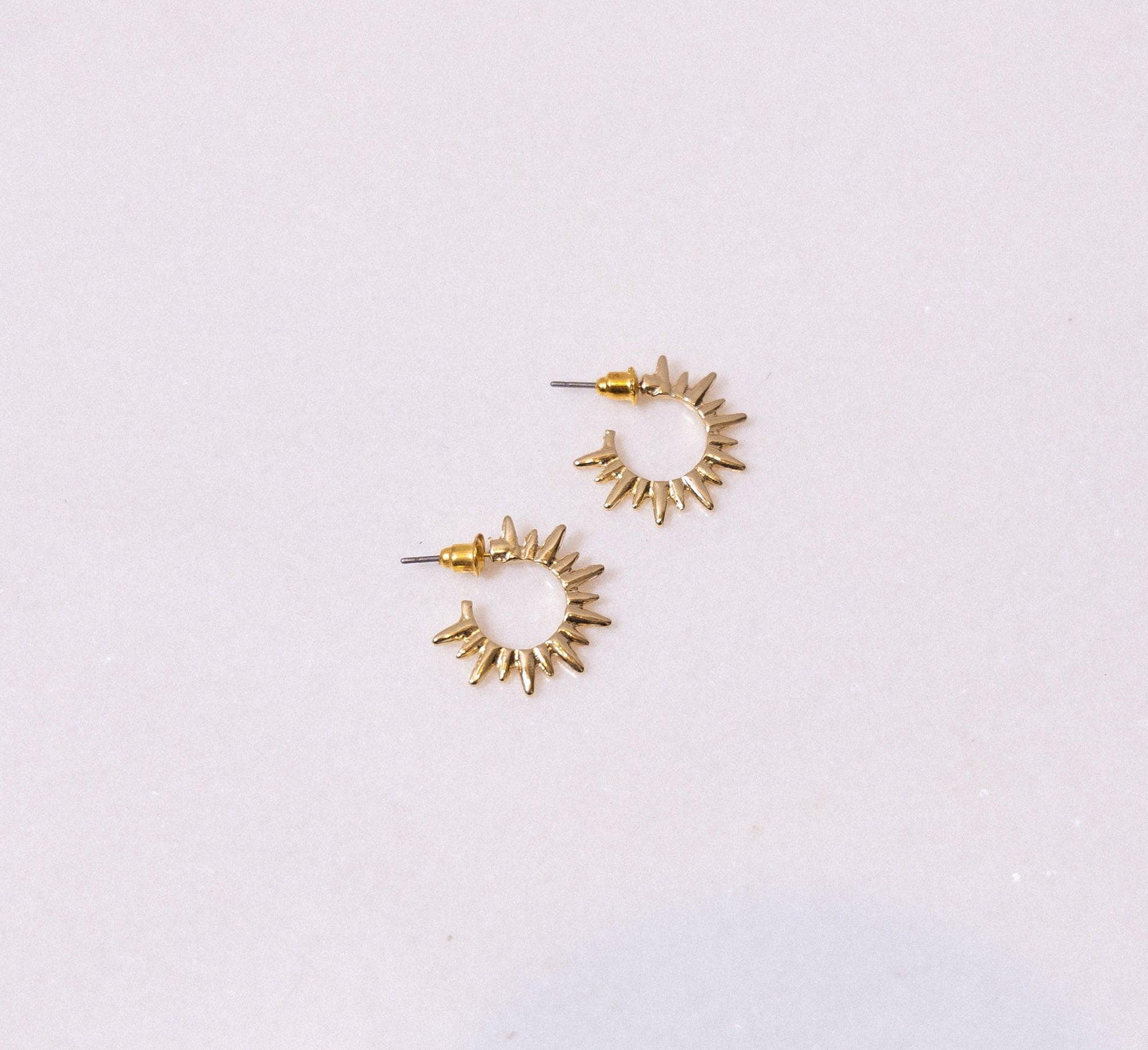 Mini Sunburst Hoop Earrings Gold - Cooper Lucy