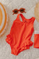 Salty Orange Ruffle Swimsuit