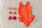 Salty Orange Ruffle Swimsuit