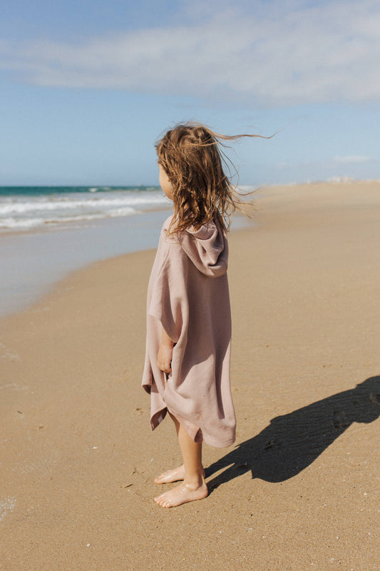 Current Tyed Clothing - Waffle Beach Poncho: Dusty Rose