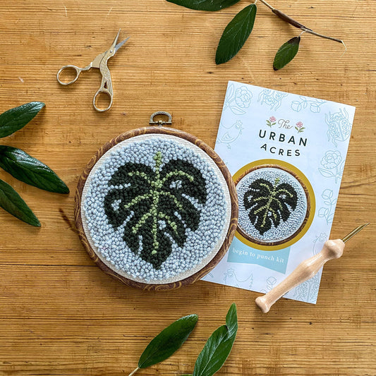The Urban Acres - Classic Monstera Punch Needle Kit