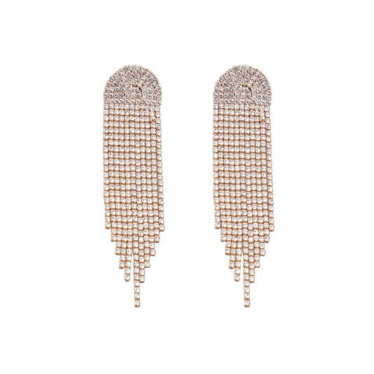 Half Circle Diamond Drop Earrings