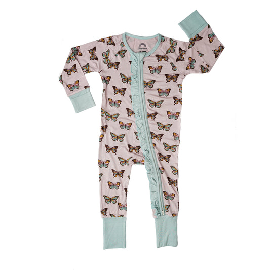 Flutterby Butterfly Bamboo Pajamas Baby Pajamas Footie
