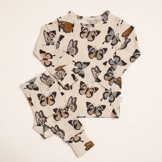 Bamboo Toddler Two-Piece Pajamas Butterflies