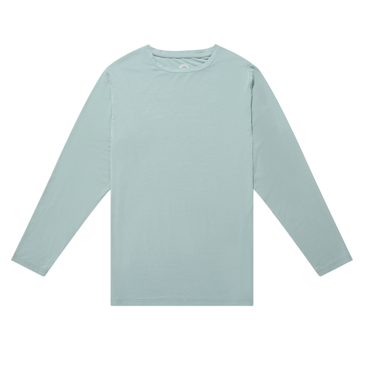 Mens Winter Blue Bamboo Long Sleeve Tee Shirt Top