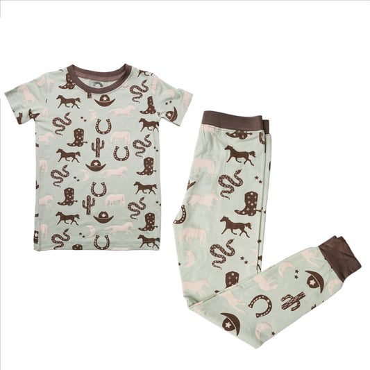 Giddyup! Short Sleeve Bamboo Kids Pajama Set