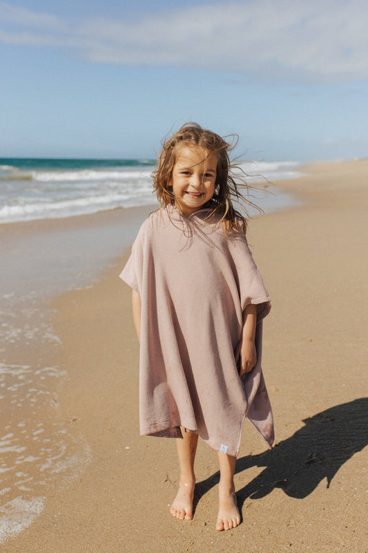 Current Tyed Clothing - Waffle Beach Poncho: Dusty Rose