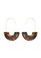 Resin Wire Hoop Earrings in Classic Tortoise - Cooper Lucy
