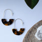 Resin Wire Hoop Earrings in Classic Tortoise - Cooper Lucy
