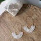 Resin Wire Hoop Earrings in Albino Tortoise - Cooper Lucy