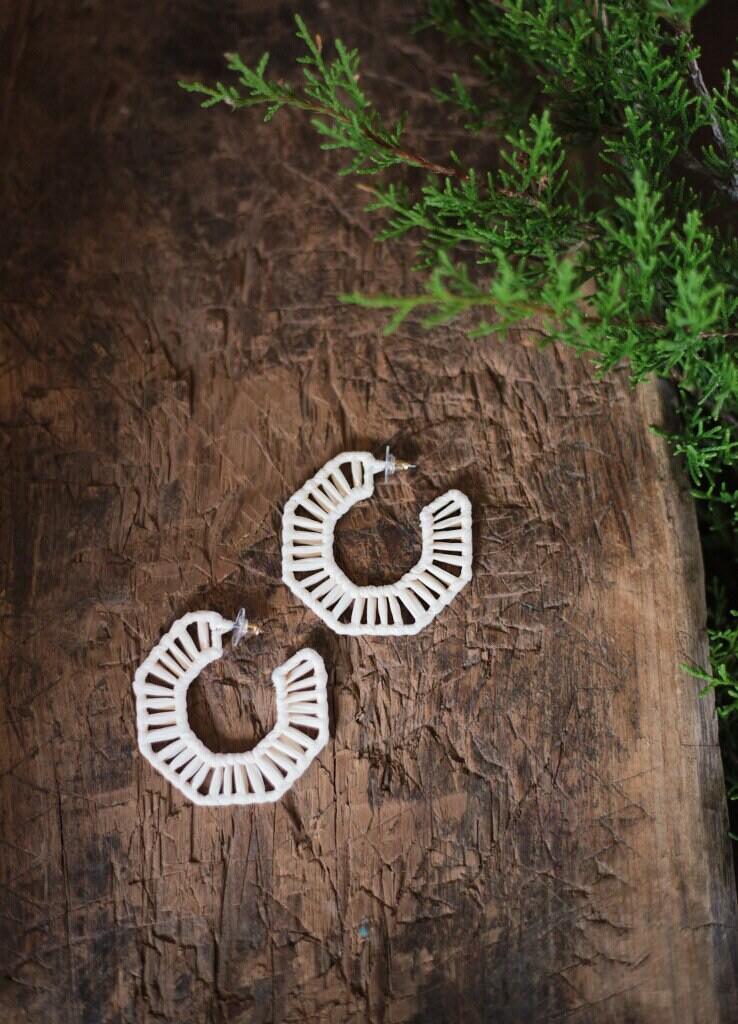 JoJo Rattan Hoop Earrings - Cooper Lucy