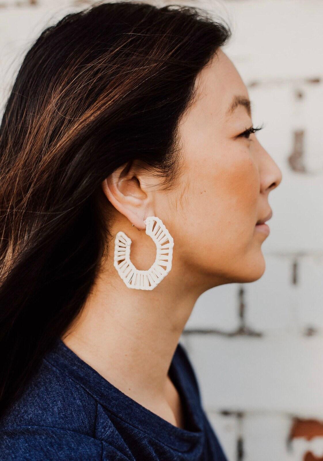 JoJo Rattan Hoop Earrings - Cooper Lucy