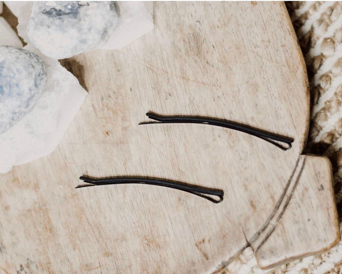 Black Clay Hair Pins - Cooper Lucy