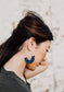Resin Wire Hoop Earrings in Midnight Tortoise Large - Cooper Lucy