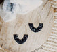 Resin Wire Hoop Earrings in Midnight Tortoise Large - Cooper Lucy