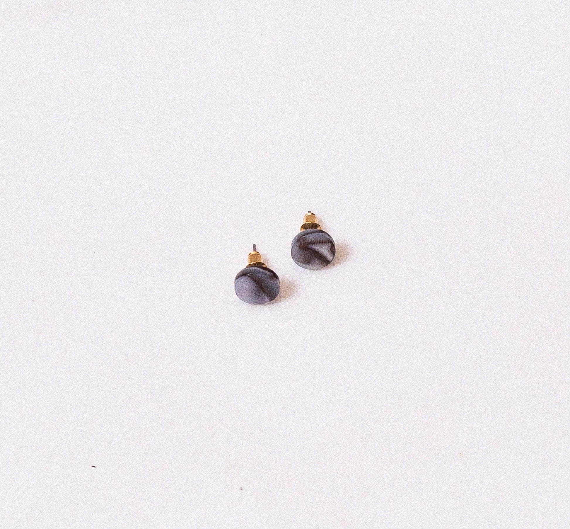 Gray Tortoise Stud Earrings - Cooper Lucy