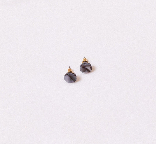 Gray Tortoise Stud Earrings - Cooper Lucy