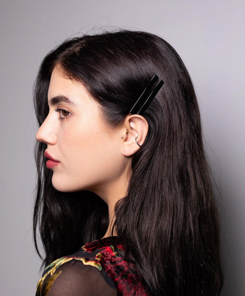 Blackest Black Resin Hair Pins - Cooper Lucy