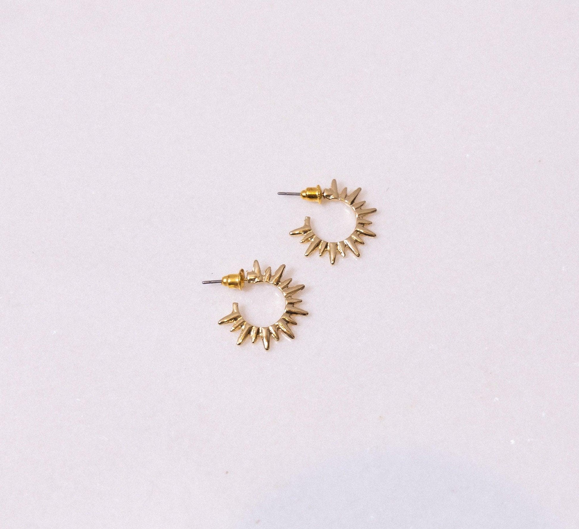 Mini Sunburst Hoop Earrings Gold - Cooper Lucy