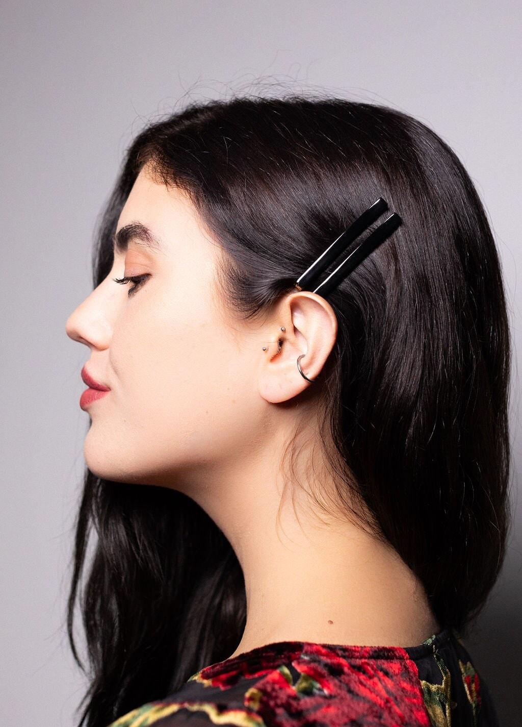Blackest Black Resin Hair Pins - Cooper Lucy