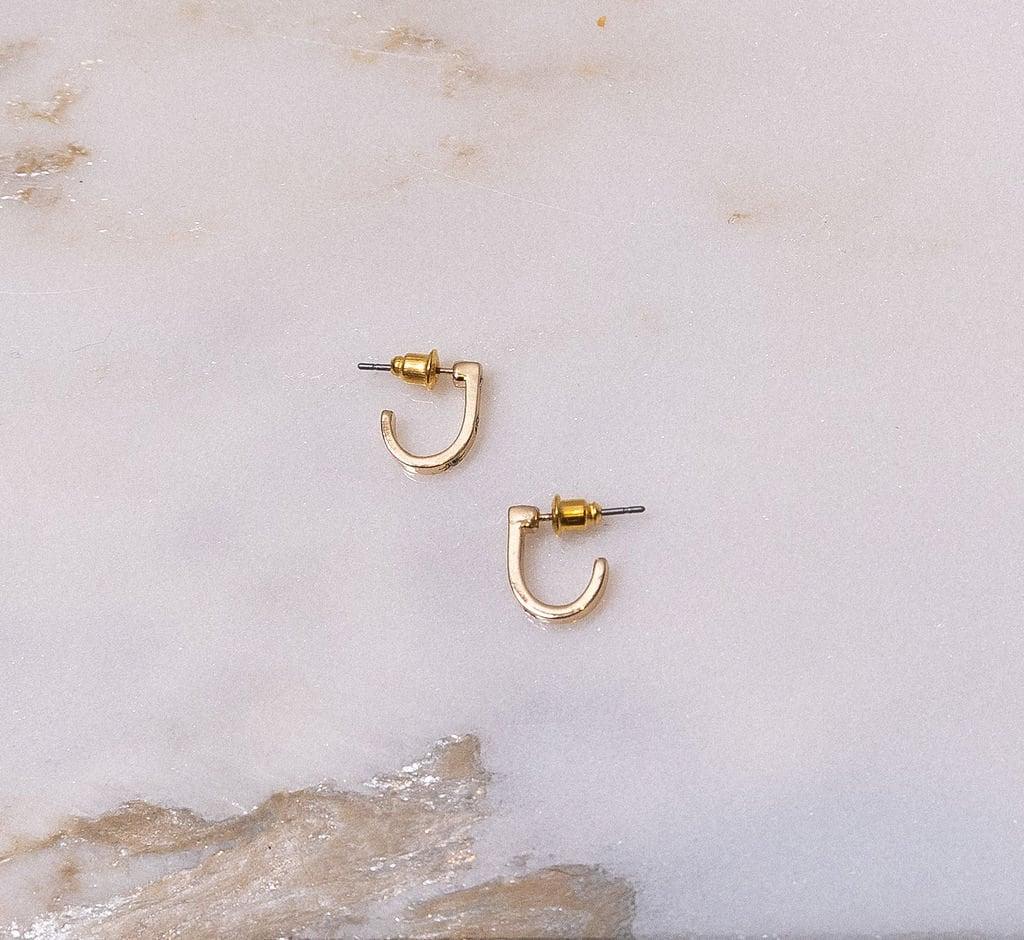 Starlite Huggie Hoop Earrings Diamond Gold - Cooper Lucy
